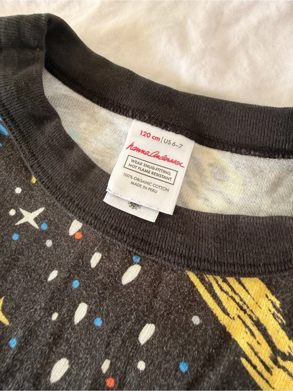 Hanna Andersson Black Space Rocket Pajama Set with Multicolor Planets
